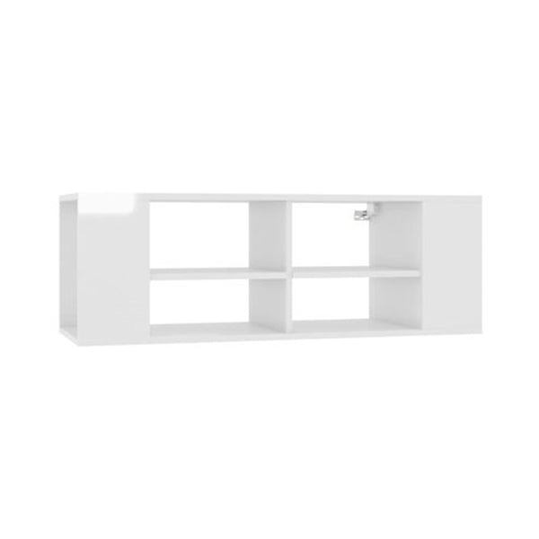 Wall Mounted Tv Cabinet High Gloss White 102 X 35 X 35 Cm Chipboard