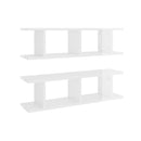 Wall Shelves 2 Pcs High Gloss White 78 X 18 X 20 Cm Chipboard