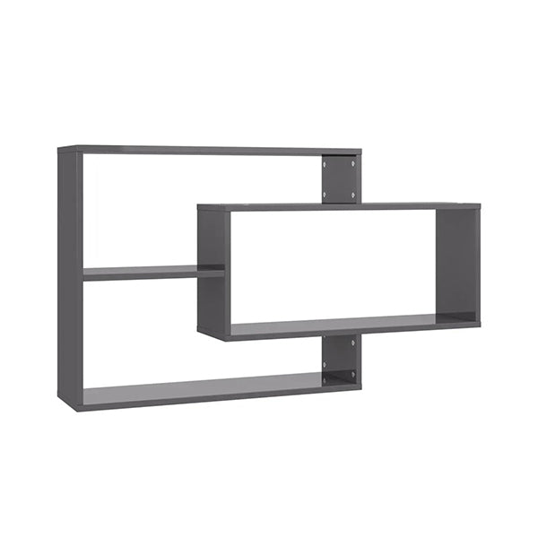 Wall Shelves High Gloss Grey 104X20 Cm Chipboard