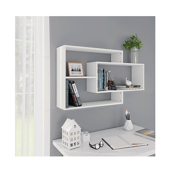 Wall Shelves White 104X20 Cm Chipboard