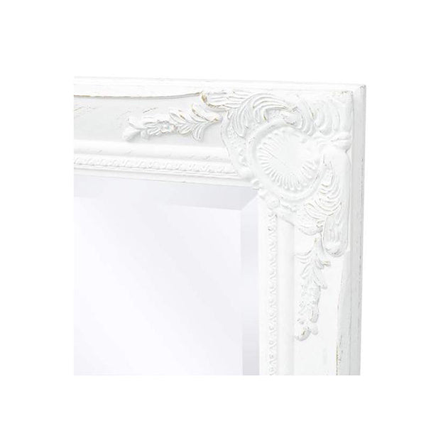 Wall Mirror Baroque Style 100 x 50 Cm White