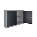 Wall Mounted Tool Cabinet Industrial Style Metal Grey And Black