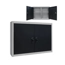 Wall Mounted Tool Cabinet Industrial Style Metal Grey And Black