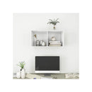 Wallmounted Tv Cabinet High Gloss White 37 X 37 X 72 Cm Chipboard