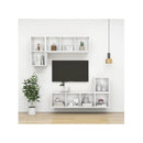 Wallmounted Tv Cabinet High Gloss White 37 X 37 X 72 Cm Chipboard