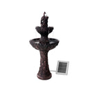 Water Solar Fountain Outdoor Bird Bath Peacock Cascading