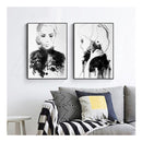 Watercolor Sketch Set Of 2 Black Frame Canvas Wall Art