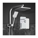 Wels Square 8 Inch Rain Shower Head Handheld Spray Bracket Rail Chrome