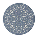 White And Blue Round Rug 120Cm Round