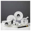 White Antler Printed Ceramic Dinnerware Set Of 28A