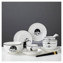 White Antler Printed Ceramic Dinnerware Set Of 20A