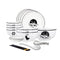 White Antler Printed Ceramic Dinnerware Set Of 13B