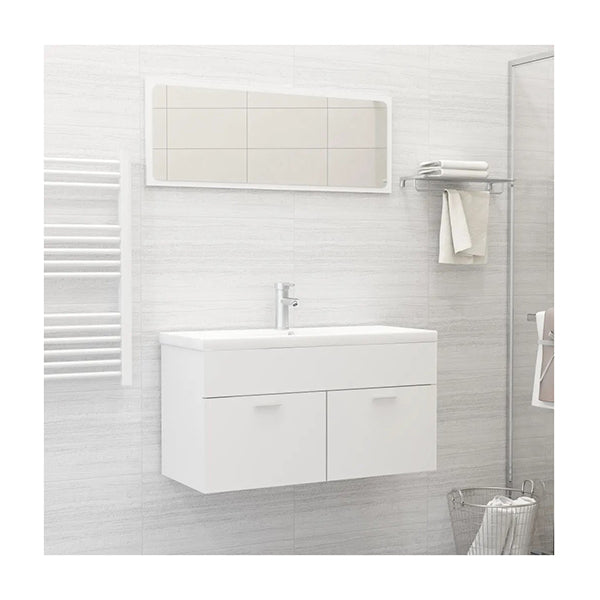 White Chipboard Bathroom Furniture Set