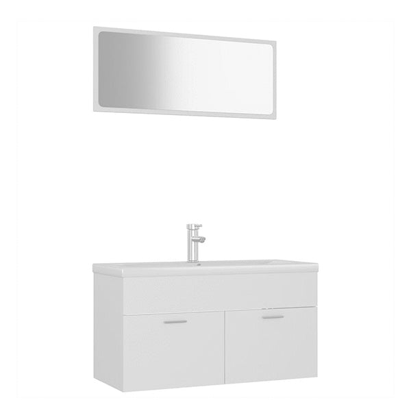 White Chipboard Bathroom Furniture Set