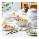 White Japanese Style Ceramic Dinnerware Set Of 6