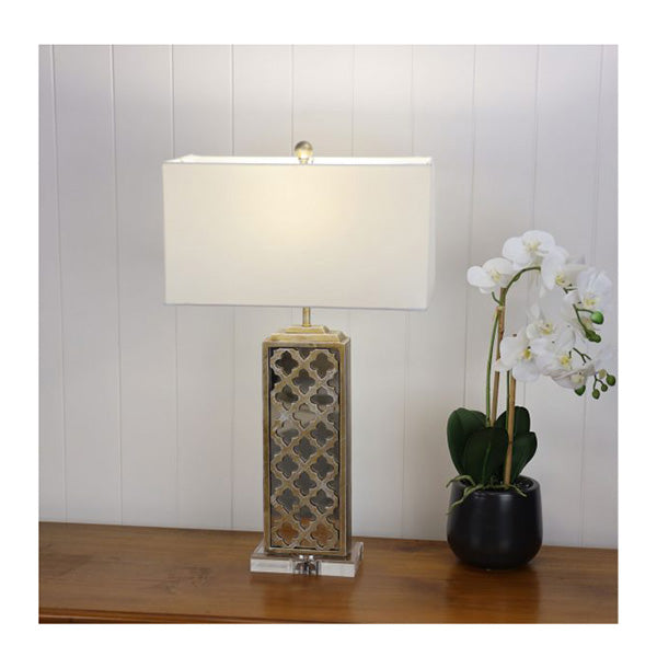 White Shade Resin Complete Table Lamp