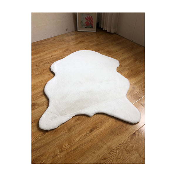 White Soft Faux Rabbit Fur Floor Carpet Fluffy Shaggy Throw Rug