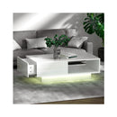 White Table Led Lights Modern Furniture High Gloss Storage Drawer
