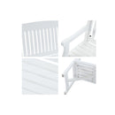 White Wooden Garden Bench Chair Natural Outdoor Furniture