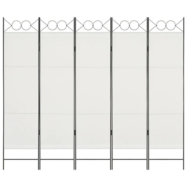 White 5 Panel Room Divider 200x180cm