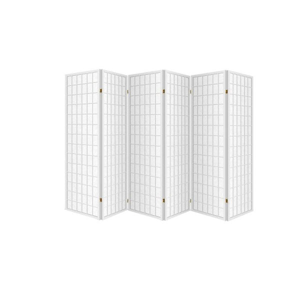 White 6 Panel Room Divider Privacy Screen Foldable Stand