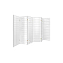 White 6 Panel Room Divider Privacy Screen Foldable Stand