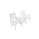 White Garden Bench Chair Table Love Seat Wooden
