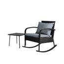 Wicker Rocking Chairs Table Set Outdoor