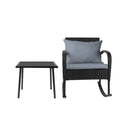 Wicker Rocking Chairs Table Set Outdoor