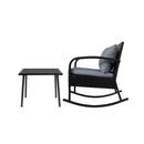 Wicker Rocking Chairs Table Set Outdoor