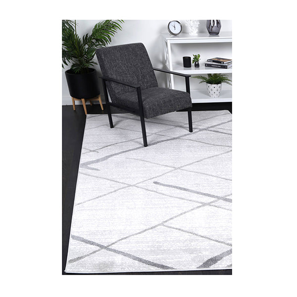 Wind Abstract Stripe Silver Rug