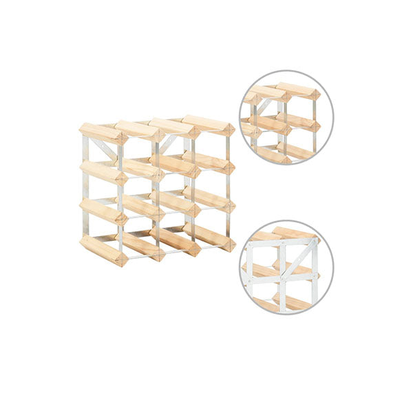 Wine Rack For 12 Bottles Solid Pinewood