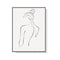 Woman Back Line Art Black Frame Canvas Wall Art