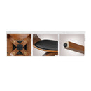 Wood And Black Set Of 4 Swivel Pu Leather Bar Stool