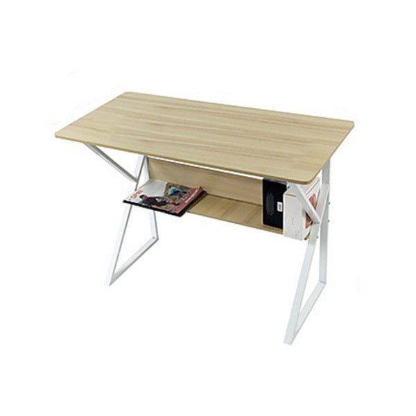 Wood And Metal Computer Desk With Shelf Home Office Furniture