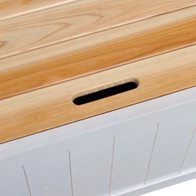 Wood Storage Bench - White
