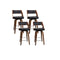 Wooden Bar Stools PU Leather Set Of 4