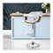 Wooden Bar Stool with White PU Leather