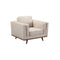 Wooden Frame Armchair Sofa Modern Lounge In Beige Fabric