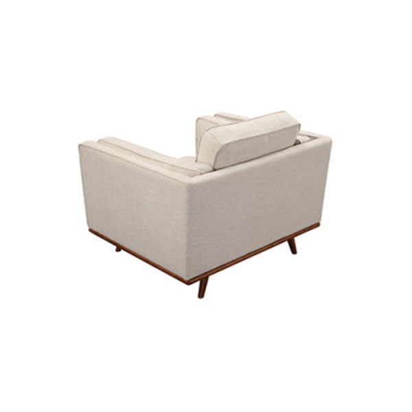 Wooden Frame Armchair Sofa Modern Lounge In Beige Fabric