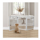 Wooden Pet Gate Dog Fence Retractable Barrier Portable Door 3 Panel