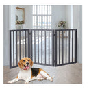 Wooden Pet Gate Dog Fence Retractable Barrier Portable Door 3 Panel