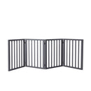 Wooden Pet Gate Dog Fence Retractable Barrier Portable Door 4 Panel