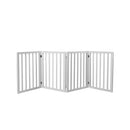 Wooden Pet Gate Dog Fence Retractable Barrier Portable Door 4 Panel