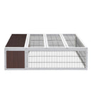 Wooden Rabbit Hutch Chicken Coop Run Cage Large