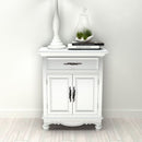 Wooden Cabinet 2 Doors 1 Drawer - White