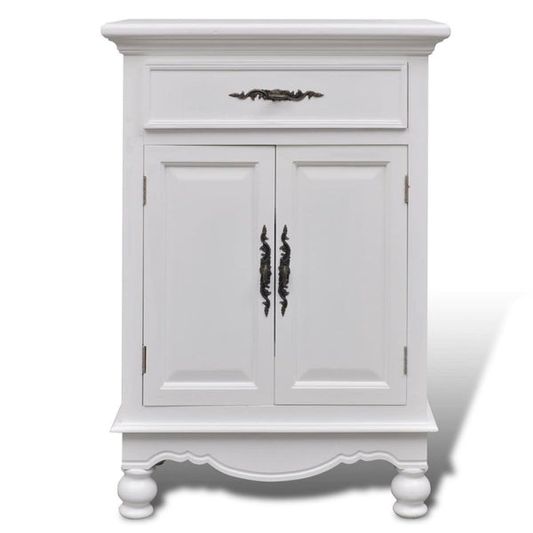 Wooden Cabinet 2 Doors 1 Drawer - White