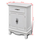 Wooden Cabinet 2 Doors 1 Drawer - White
