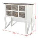 Wooden Console Cabinet with 6 Drawers - White