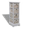 Wooden Storage Rack 4 Weaving Baskets - White